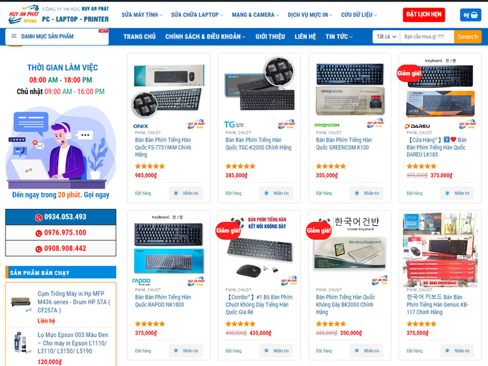 Trang web bán Bàn Phím Tiếng Hàn